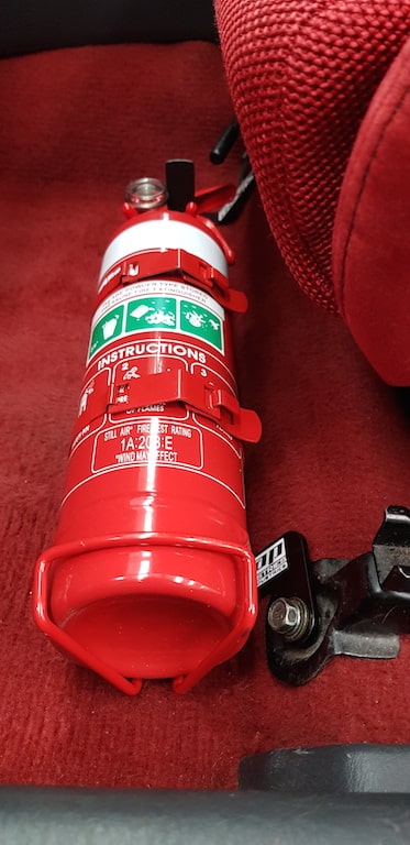 Honda Civic EK Fire Extinguisher Bracket installed