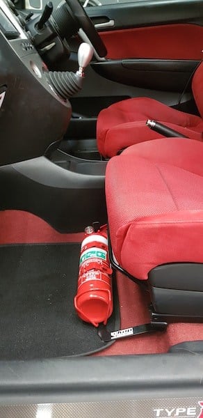 Honda Civic EP3 Fire Extinguisher Bracket installed